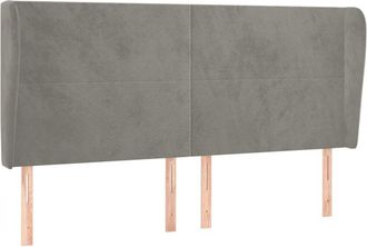 vidaXL Cabecero Con Orejas De Terciopelo Gris Claro 203x23x118/128 Cm Vidaxl