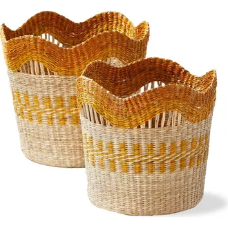 Tag Scallop Basket S/2 Orange Multi Sea Grass Summer at Nordstrom