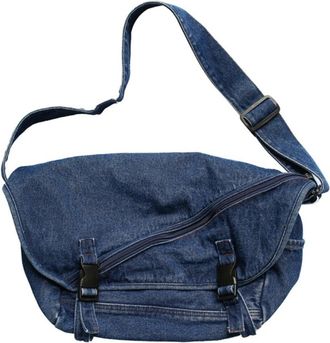 Generic Denim Messenger Bag, Unisex Multifunctional Crossbody Bag, Suitable for College Students, Fashionable Cargo Bag