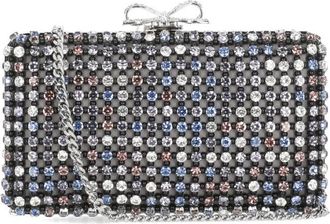Self Portrait Crystal-Embellished Chainmail Clutch Bag