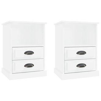 Berkfield Home Bedside Cabinets 2 pcs High Gloss White 43x36x60 cm | Size: 43 x 36 x 60 cm