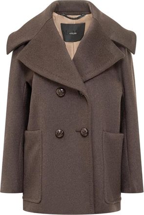 Max Mara Mario Double-Breasted Coat - Dames - Mantel - Bruin - 2XS - Kasjmier - Jassen