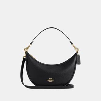 Coach Womens Aria Shoulder Bag - Black Leather - One Size