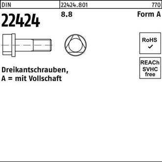 OEM Tornillo De Cabeza Triangular Din 22424 Forma A Am 10x 30 8.8 100 Piezas