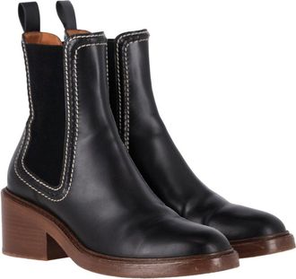 Chlo&eacute; Womens Calfskin Leather Mallo Chelsea Boot (Authentic Pre-Loved)