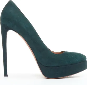 Alaia Alaia Suede Almond Toe Platform Pumps