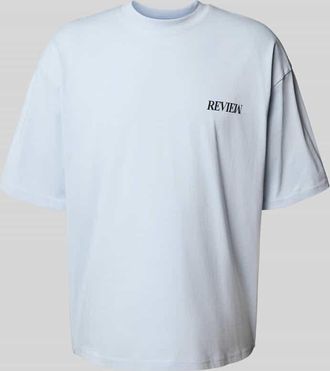 Review T-Shirt mit &uuml;berschnittenen Schultern in Eisblau, Gr&ouml;&szlig;e XL