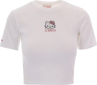 MC2 Saint Barth Short-Sleeved Fitted T-Shirt with Rhinestone Details