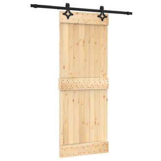 vidaXL Puerta Corredera 80 X 210 Cm Natural Y Negro Vidaxl
