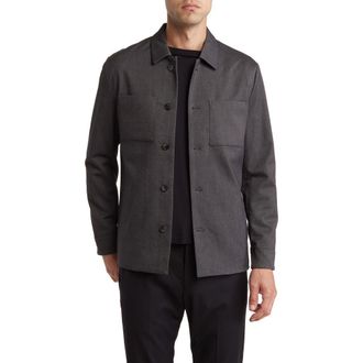 Robert Barakett Corsa Herringbone Shirt Jacket in Dark Charc at Nordstrom Rack, Size Xx-Large
