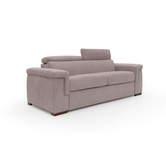 Divani.Store Giunone Sof&aacute; Cama Convertible Con Colch&oacute;n De 18 Cm Y Reposacabezas Reclinables En Tejido Impermeable 220 Cm (mat. 140x197 Cm) Rosa