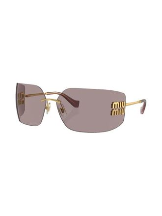 Miu Miu Eyewear SMU54Y5AK06I Rimless Square Sunglasses - Gold