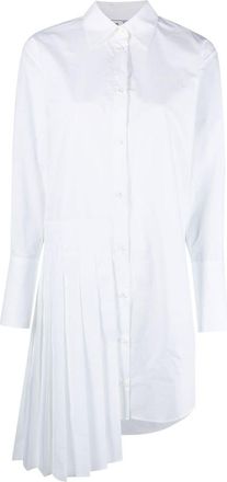 Off-white Diag pliss&eacute; cotton shirt dress - women - Cotton - 38