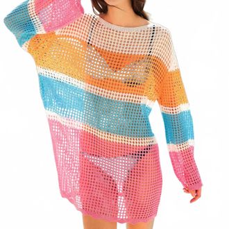 Shiraleah Womens Vera Crochet Cover Up In Multi