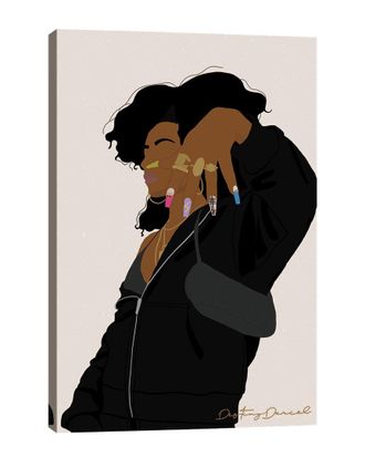 iCanvas Nails Long Af. Black Af. Wall Art by Destiny Darcel