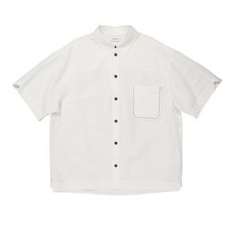 Ferragamo Mens Short-Sleeve Shirt in White, Size Large