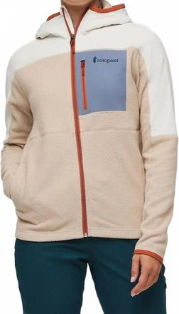 Cotopaxi Abrazo Fleece Hooded Full-Zip Jacket In Bone/oatmeal