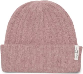 Marc O'Polo ribbed-knit beanie - women - Wool/Alpaca Wool/Elastane/Polyamide - One Size - Pink