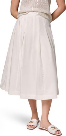 DKNY Pleated Midi Skirt in Cream at Nordstrom, Size 16