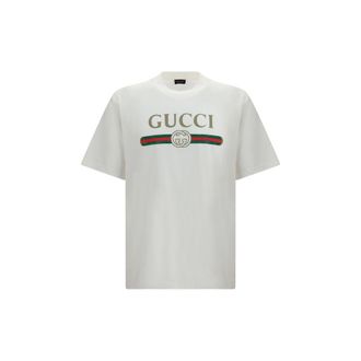Gucci White Cotton Mens T-Shirt