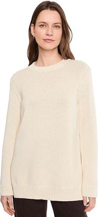 Vince Crew Neck Sweater Tunic Womens Sweater Bone : XS, Cotton/Polyester