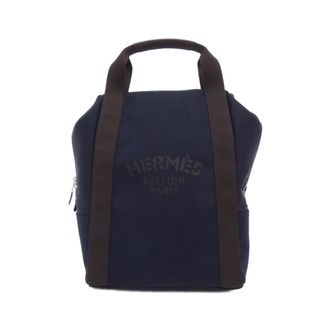 Herm&egrave;s Blue Feu Navy Canvas Backpack (Pre-Owned)