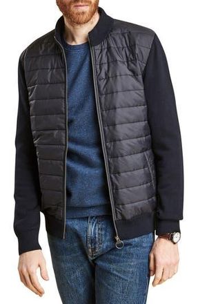 Barbour Carn Baffle Front Knit Jacket in Navy at Nordstrom Rack, Size X-Large