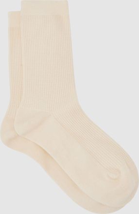 Reiss Cream Cotton-blend Textured Socks, Q12
