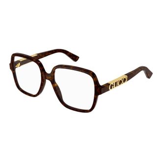 Gucci Tortoiseshell Square Full Rim Eyeglasses - Brown