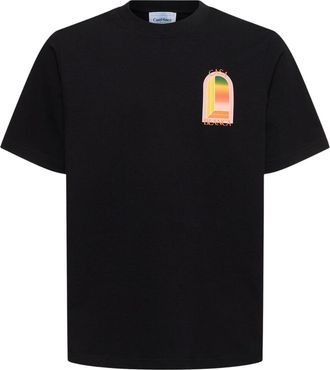 Casablanca Mens Gradient Arch Design Black T-shirt Cotton - Size X-Large
