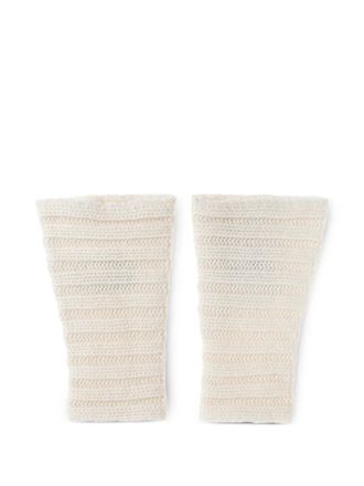 Lisa Yang ribbed gloves - Neutrals