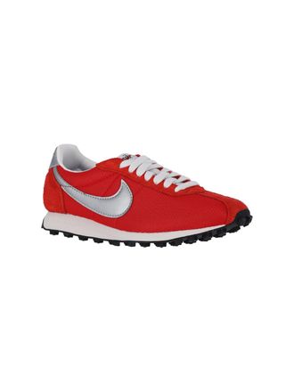 Nike Red Mesh and Suede Low-Top Sneaker - Red