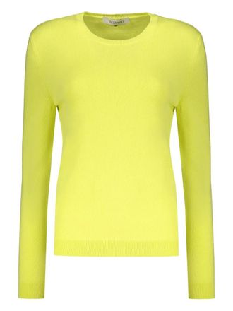 Valentino Garavani long-sleeve crew-neck sweater - women - Fabric - 42 - Yellow