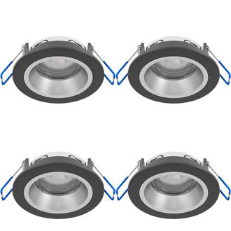 Loops 4 PACK Sleek Black & Silver Ceiling Spotlight for Indoor Space