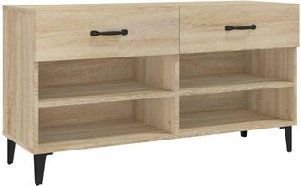 vidaXL Mueble zapatero madera contrachapada roble Sonoma 102x35x55 cm vidaXL