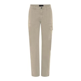 C.Ro Jeans, Dames, Beige, XS, Leer, Slim-fit Broeken