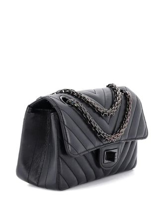 Chanel So Black Reissue 2.55 Flap Bag Chevron Aged Calfskin Mini crossbody bag - Nero