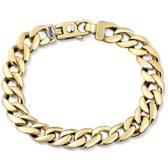 Pompeii3 Solid 14k, 18k Gold, or Platinum 10.5mm Cuban Link Mens Chain Bracelet 45-75 Grams