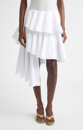 Alaia Cotton Spiral Skirt in Blanc at Nordstrom, Size 14 Us
