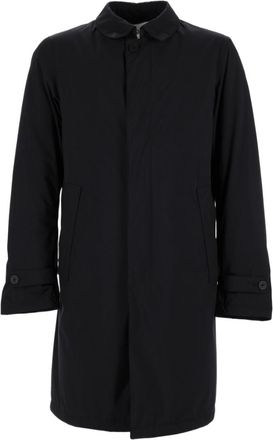 Herno Black Essential Concealed Placket Faux Fur Jacket