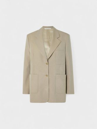 Palm Angels Womens Knit Tape Blazer Beige - Size X-Small