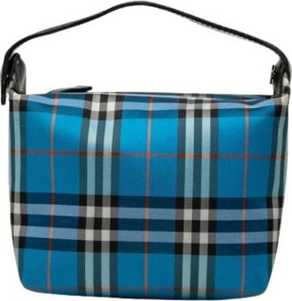 Burberry Pre-owned Mini Canvas Bag - Dames - Vintage Mini Tas - Blauw - ONE Size - Leer - Vintage