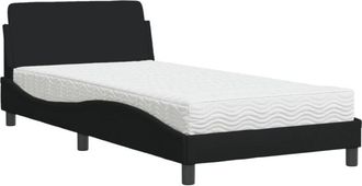 vidaXL Cama Con Colch&oacute;n Tela Negro 100x200 Cm Vidaxl