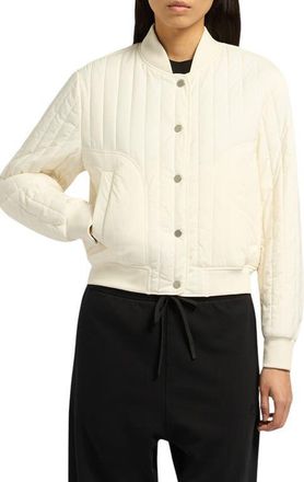 Moose Knuckles Fairhaven Quilted Ripstop Bomber Jacket in Plaster at Nordstrom, Size Small