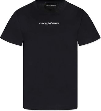 Emporio Armani logo-print T-Shirt - kids - Cotton - 16 yrs - Blue
