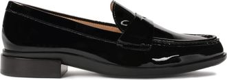 Kazar Zwarte lakleren instapper platte schoenen - Dames - Loafers - Zwart - 38 EU - Leer - Schoenen