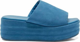 Free People Womens Harbor Flatform Sandals In Emerald Tide