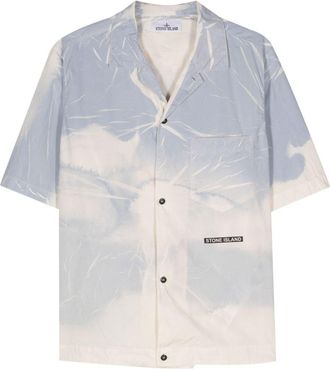 Stone Island abstract short-sleeved shirt - men - Spandex/Elastane/Cotton - L - Blue
