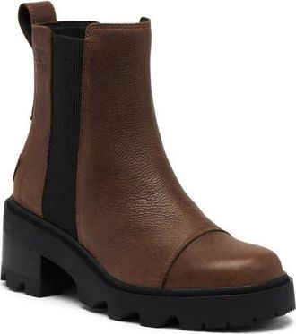 Sorel Joan Now Waterproof Chelsea Boot in Tobacco/Black at Nordstrom, Size 10.5