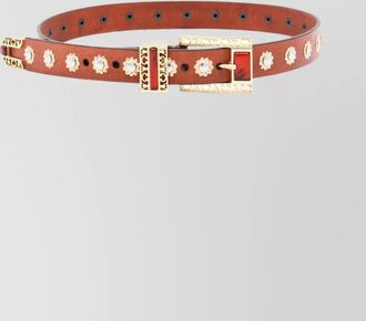 Golden Goose adjustable floral buckle belt accents